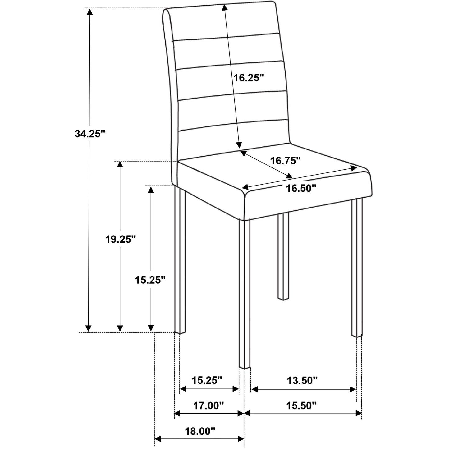  Coaster Furniture Garza 193982 Set of 4 Upholstered Dining Side Chair - Black IMAGE 11