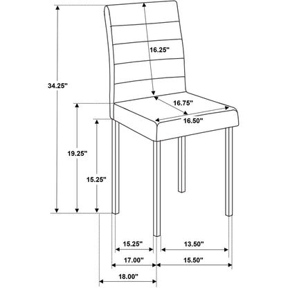  Coaster Furniture Garza 193982 Set of 4 Upholstered Dining Side Chair - Black IMAGE 11