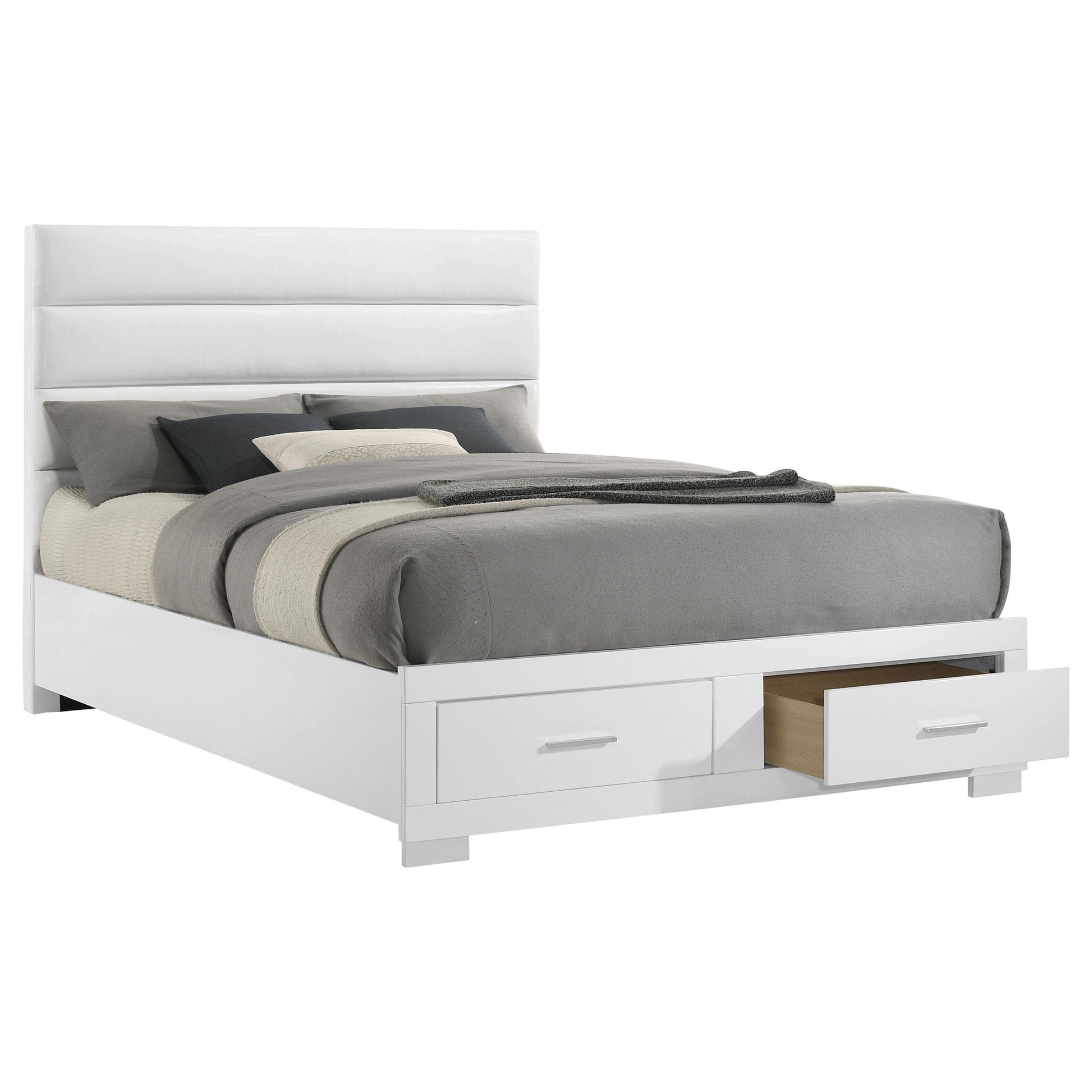  Coaster Furniture Felicity 203510KE Eastern King Storage Bed - White High Gloss IMAGE 9