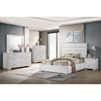  Coaster Furniture Felicity 203511F 53-inch Upholstered Full Platform Bed - White IMAGE 10