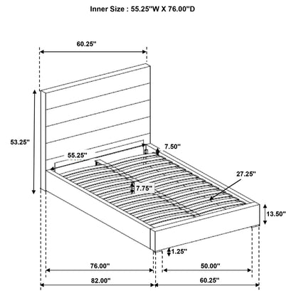  Coaster Furniture Felicity 203511F 53-inch Upholstered Full Platform Bed - White IMAGE 9