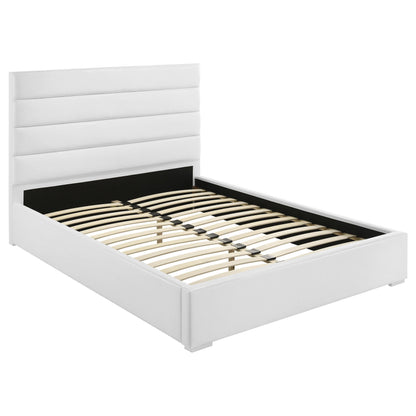  Coaster Furniture Felicity 203511KE 53-inch Upholstered Eastern King Platform Bed - White IMAGE 1