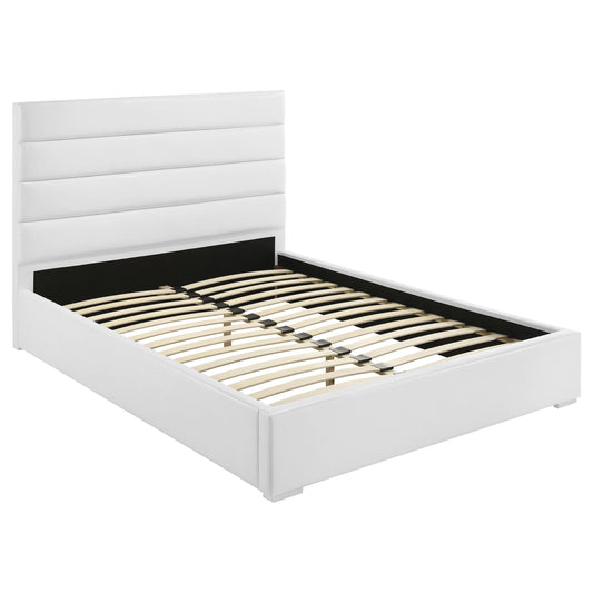  Coaster Furniture Felicity 203511KE 53-inch Upholstered Eastern King Platform Bed - White IMAGE 1