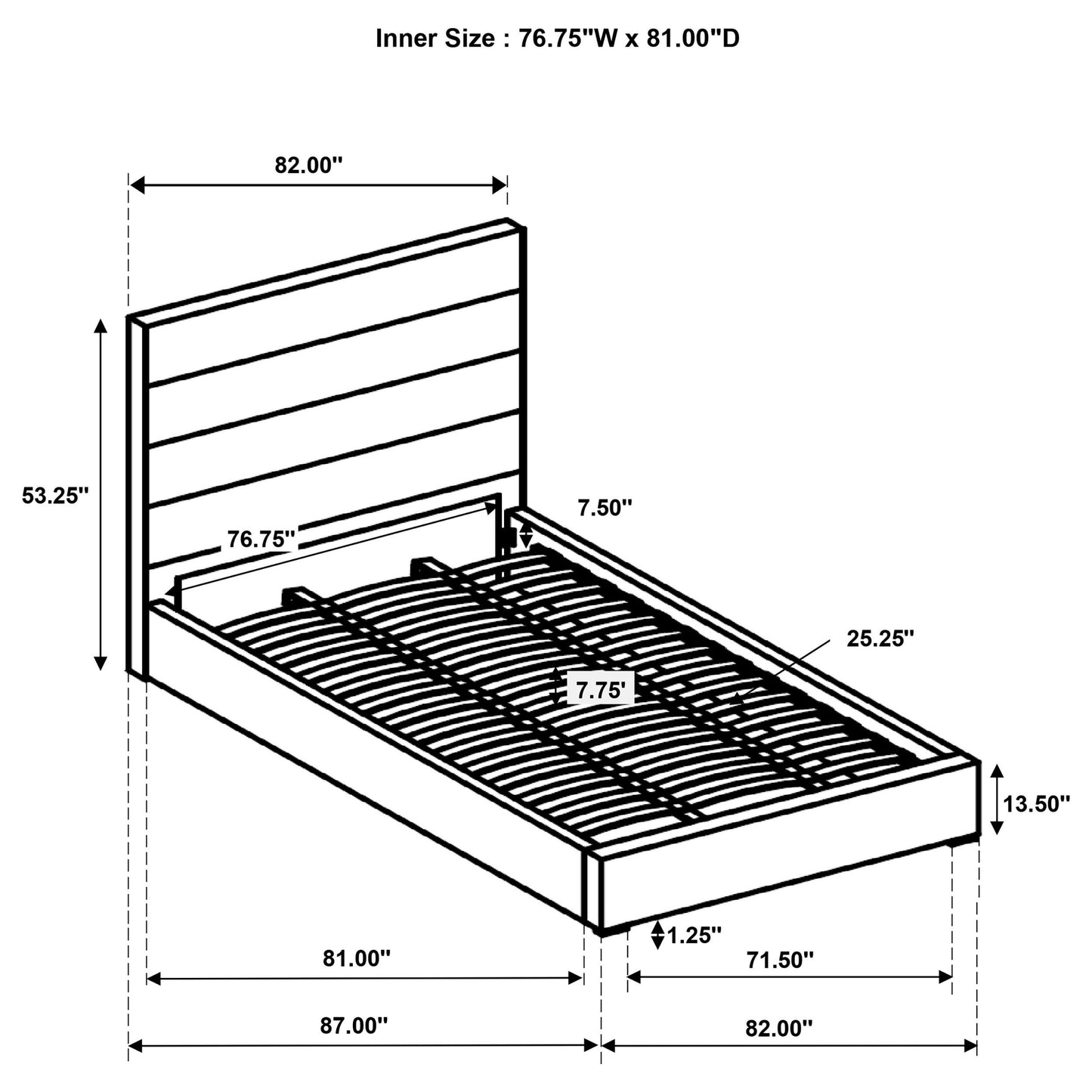  Coaster Furniture Felicity 203511KE 53-inch Upholstered Eastern King Platform Bed - White IMAGE 9