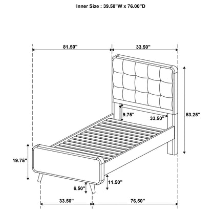  Coaster Furniture Robyn 205131T Wood Twin Platform Bed - Dark Walnut IMAGE 9