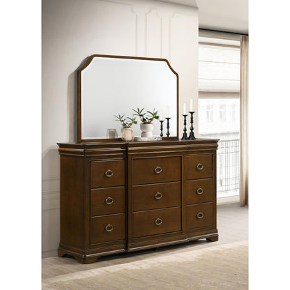  Coaster Furniture Garland 205303M 9-drawer Bedroom Dresser with Mirror - Brown Cherry IMAGE 4