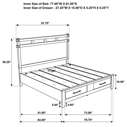  Coaster Furniture Hazlewood 207530KE 59-inch Eastern King Storage Bed - Vineyard Oak IMAGE 7