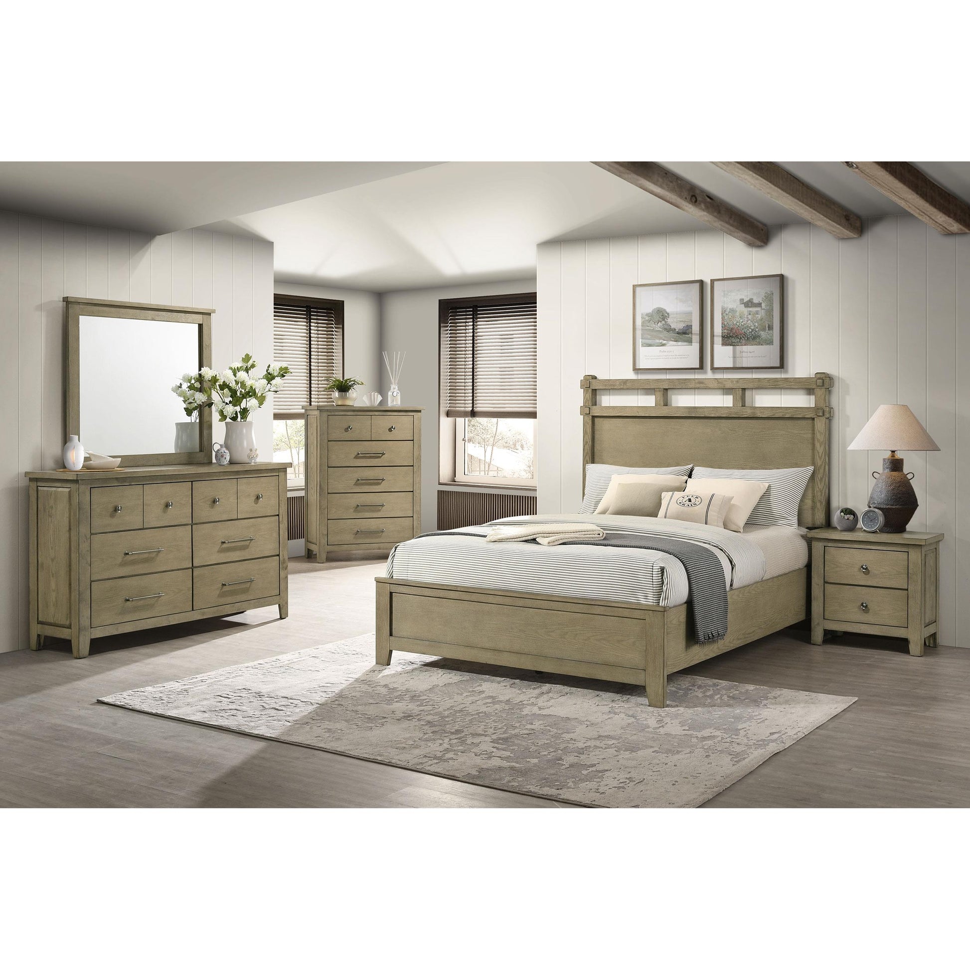  Coaster Furniture Hazlewood 207531KE 61-inch Eastern King Panel Bed - Vineyard Oak IMAGE 9