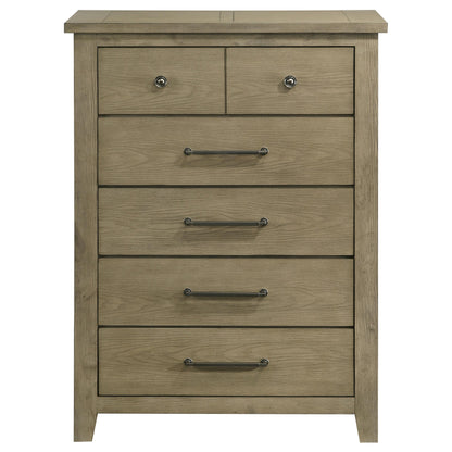  Coaster Furniture Hazlewood 207535 5-drawer Bedroom Chest - Vineyard Oak IMAGE 7