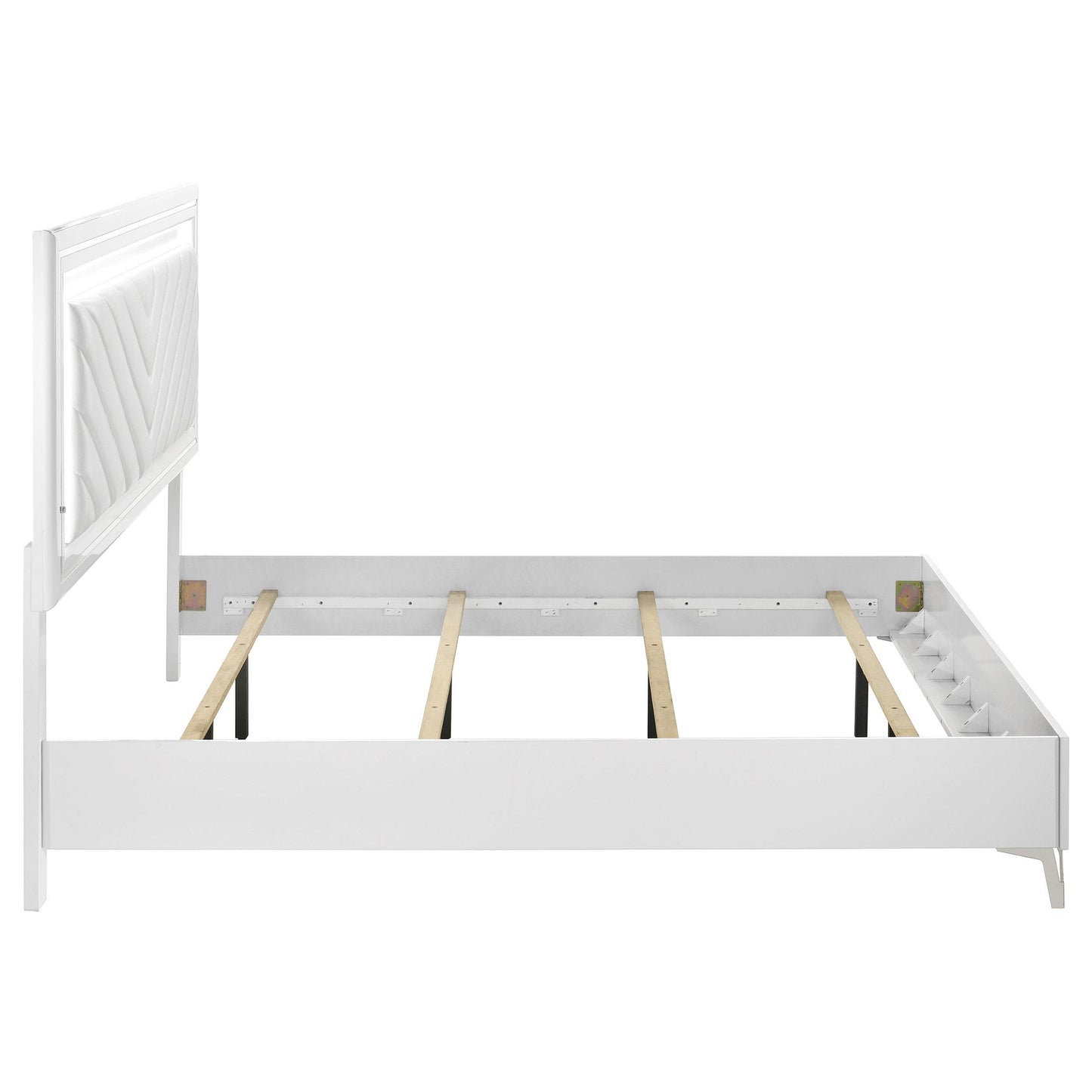  Coaster Furniture Cassia 215791KE Eastern King LED Panel Bed - White High Gloss IMAGE 3