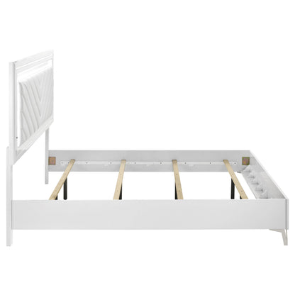  Coaster Furniture Cassia 215791KE Eastern King LED Panel Bed - White High Gloss IMAGE 3