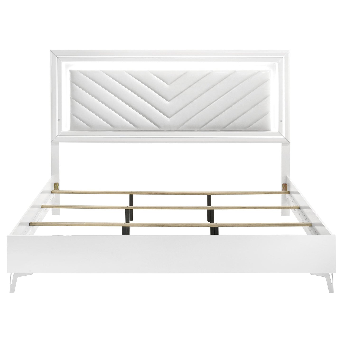  Coaster Furniture Cassia 215791KE Eastern King LED Panel Bed - White High Gloss IMAGE 8