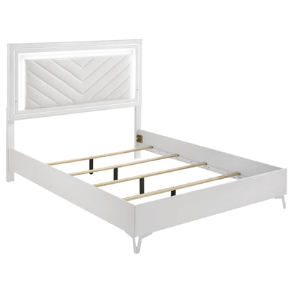  Coaster Furniture Cassia 215791Q Queen LED Panel Bed - White High Gloss IMAGE 1