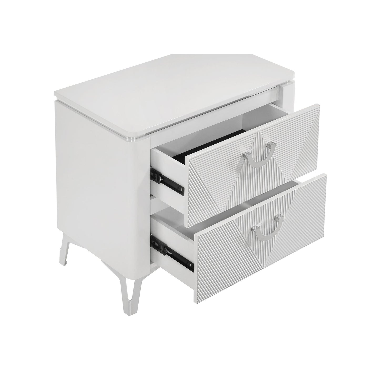  Coaster Furniture Cassia 215792 2-drawer Nightstand Bedside Table - White High Gloss IMAGE 7
