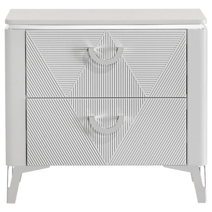  Coaster Furniture Cassia 215792 2-drawer Nightstand Bedside Table - White High Gloss IMAGE 9