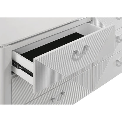  Coaster Furniture Cassia 215793M 6-drawer Dresser Cabinet with Mirror - White High Gloss IMAGE 7