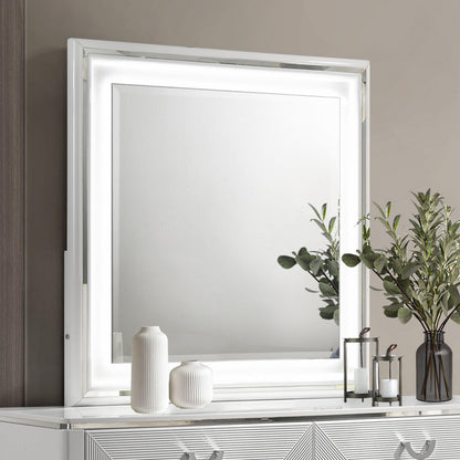  Coaster Furniture Cassia 215794 Dresser Mirror - White High Gloss IMAGE 6