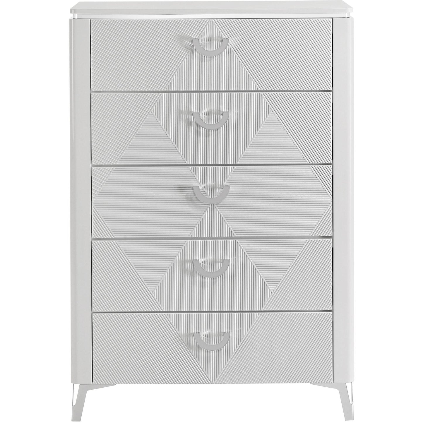  Coaster Furniture Cassia 215795 5-drawer Bedroom Chest - White High Gloss IMAGE 3