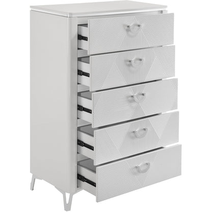  Coaster Furniture Cassia 215795 5-drawer Bedroom Chest - White High Gloss IMAGE 7