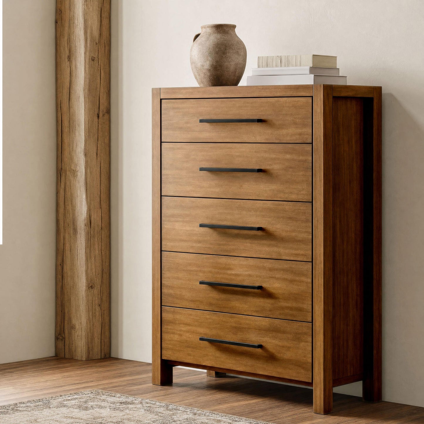  Coaster Furniture Adderley 215855 5-drawer Bedroom Chest - Warm Brown IMAGE 2