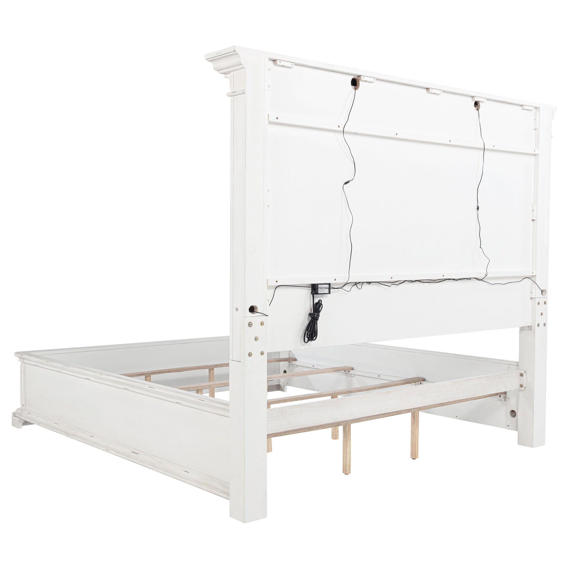  Coaster Furniture McKinney 215871KE Eastern King LED Light Panel Bed - Vintage White IMAGE 3