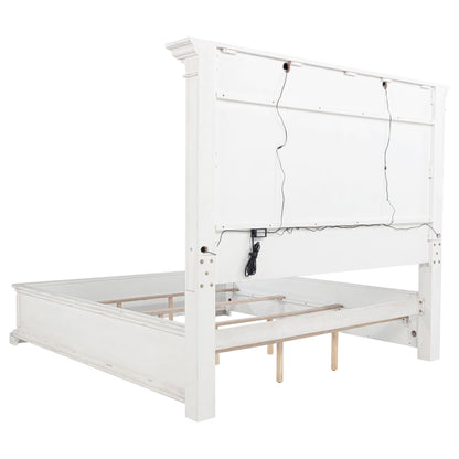  Coaster Furniture McKinney 215871KE Eastern King LED Light Panel Bed - Vintage White IMAGE 3