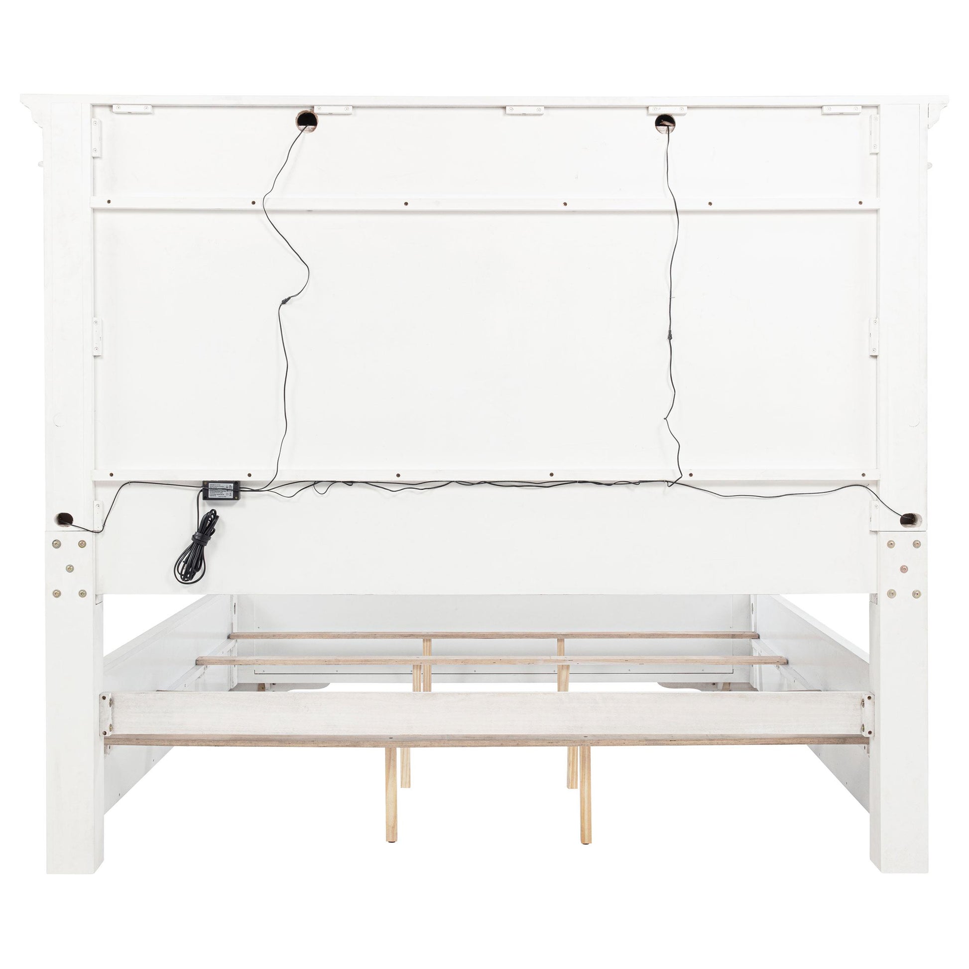  Coaster Furniture McKinney 215871KE Eastern King LED Light Panel Bed - Vintage White IMAGE 6
