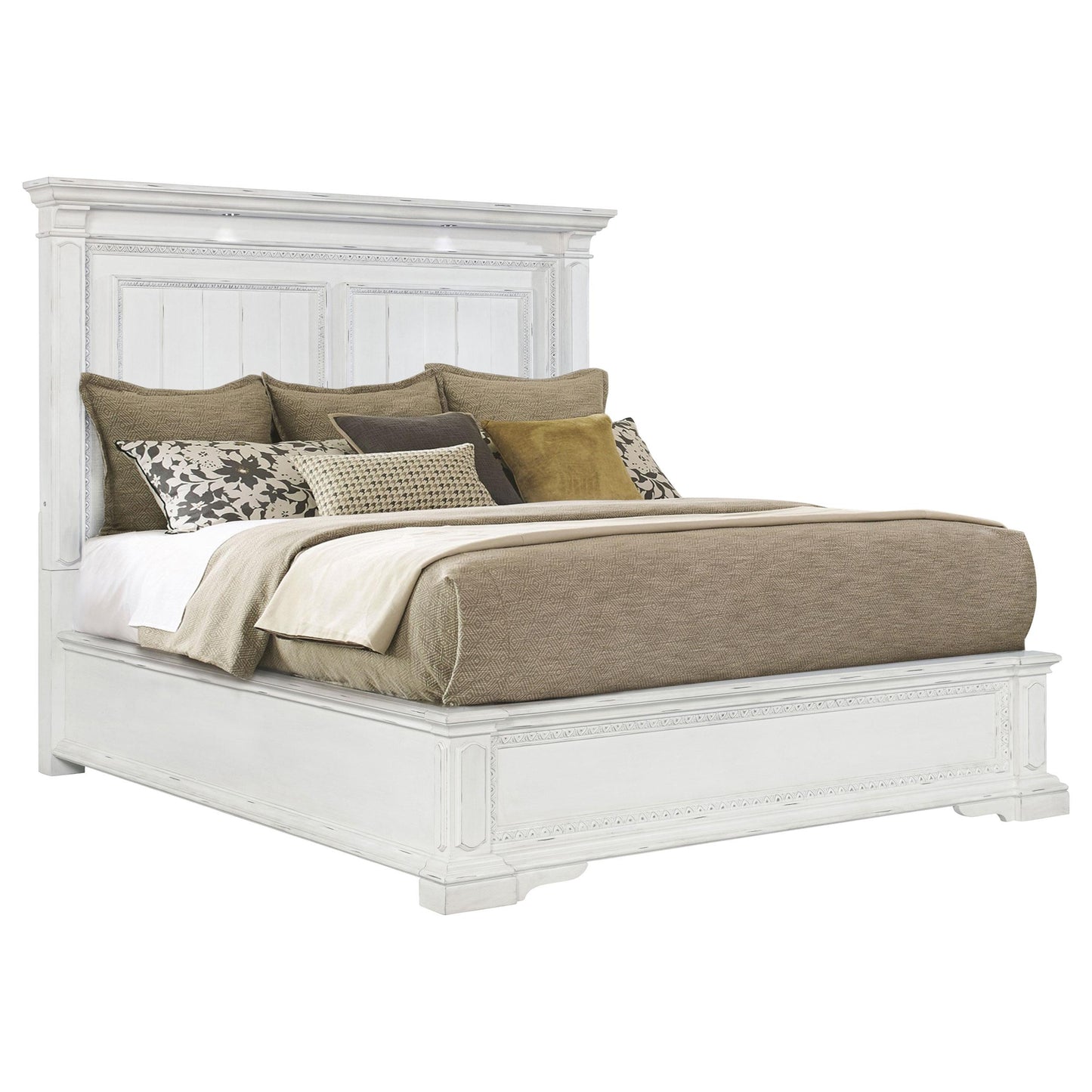  Coaster Furniture McKinney 215871KE Eastern King LED Light Panel Bed - Vintage White IMAGE 8