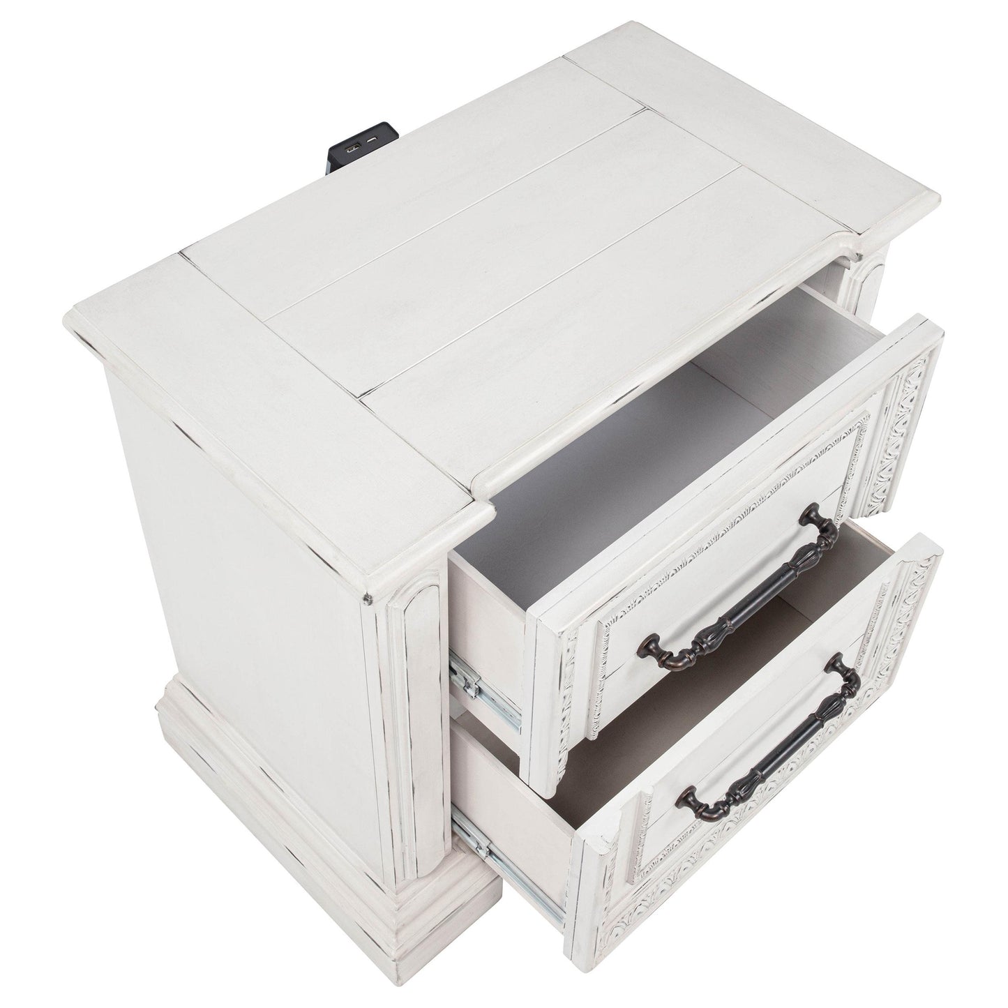  Coaster Furniture McKinney 215872 2-drawer Nightstand with Dual USB - Vintage White IMAGE 5