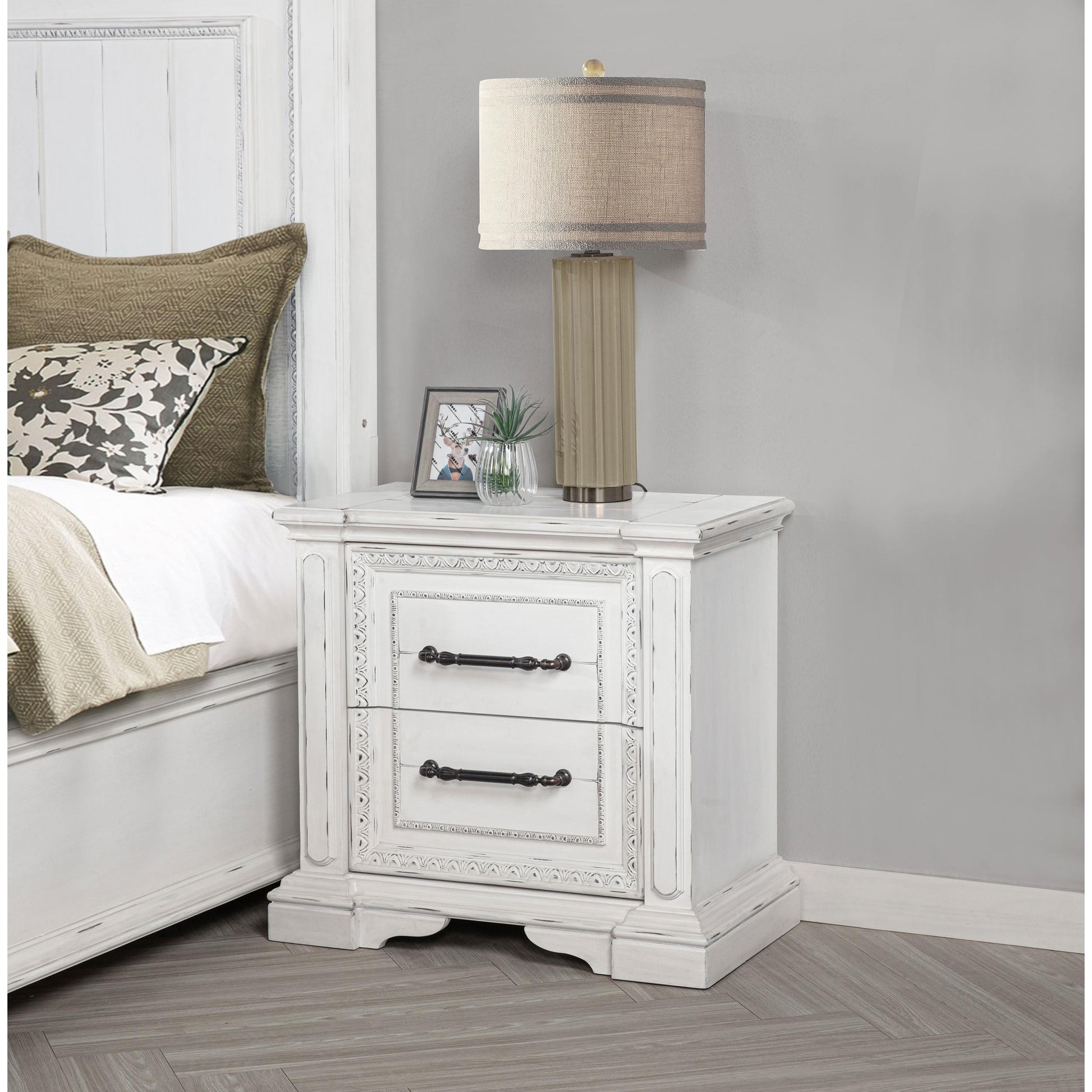  Coaster Furniture McKinney 215872 2-drawer Nightstand with Dual USB - Vintage White IMAGE 6
