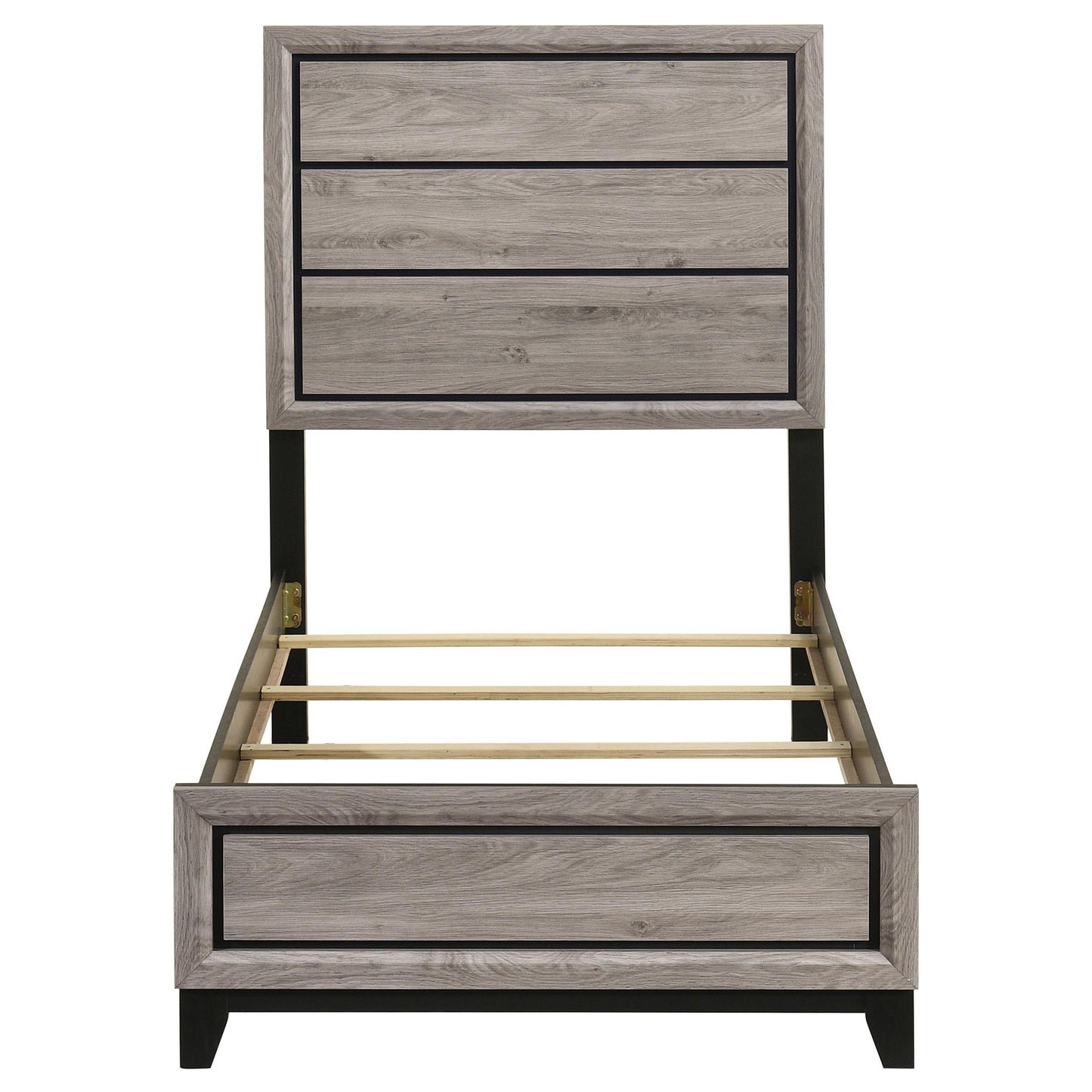  Coaster Furniture Valen 215911T Wood Twin Panel Bed - Light Taupe IMAGE 2