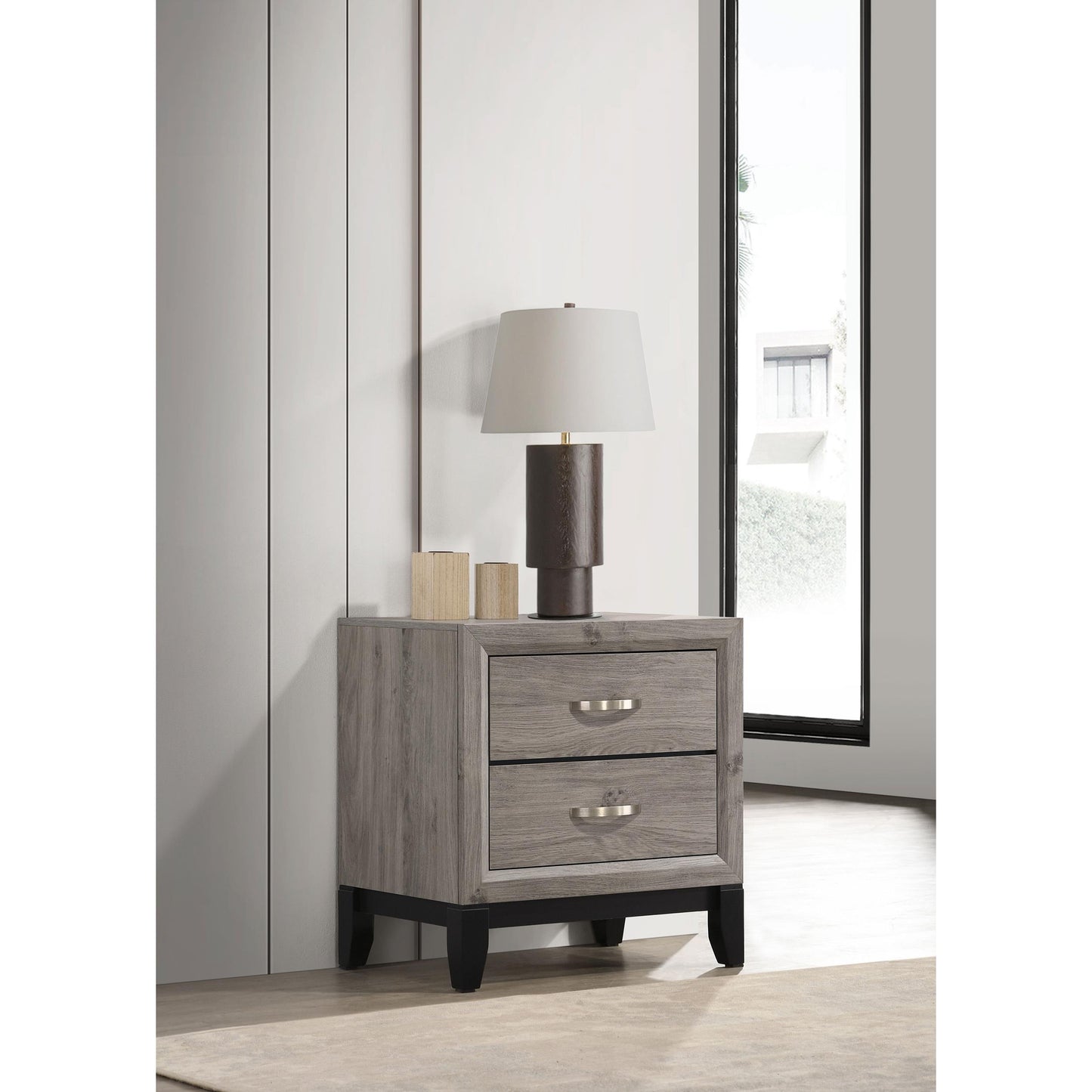  Coaster Furniture Valen 215912 2-drawer Nightstand Bedside Table - Light Taupe IMAGE 4