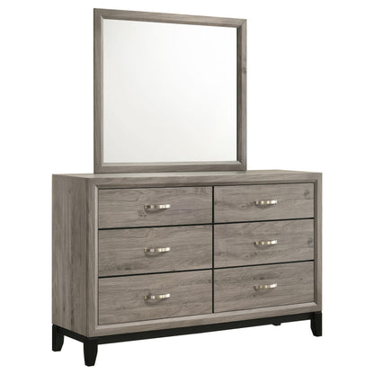  Coaster Furniture Valen 215913M 6-drawer Bedroom Dresser and Mirror - Light Taupe IMAGE 3