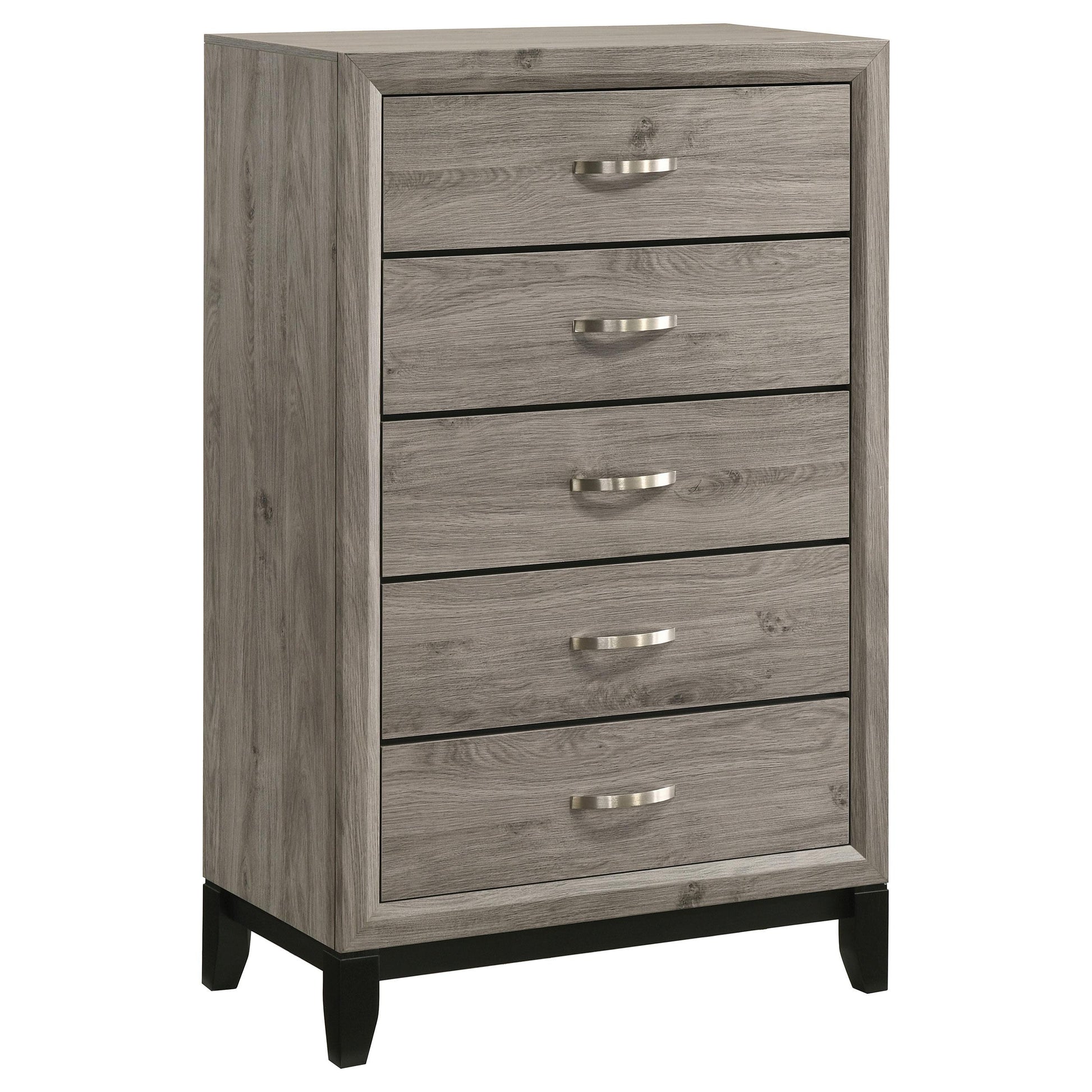  Coaster Furniture Valen 215915 5-drawer Bedroom Chest - Light Taupe IMAGE 3