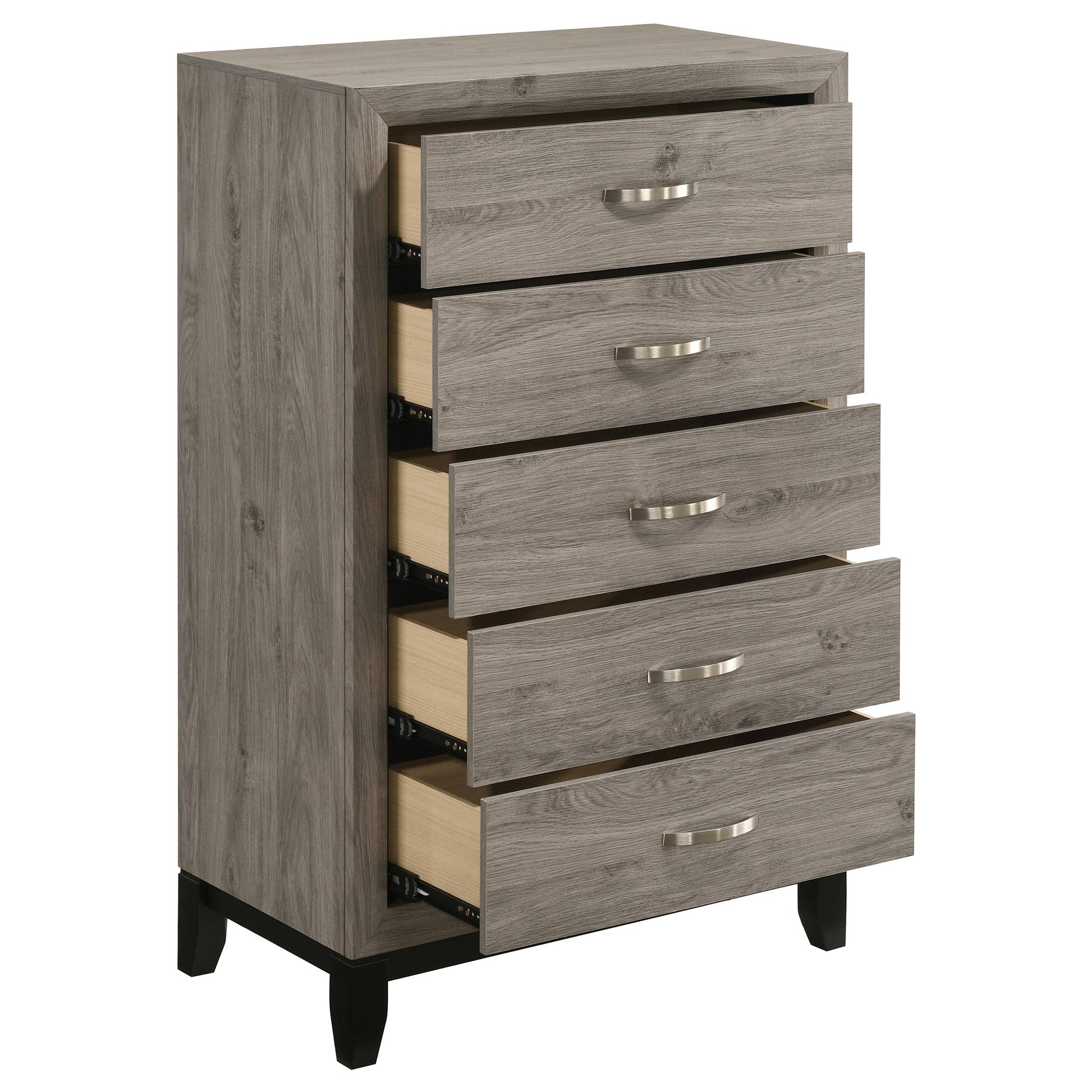 Coaster Furniture Valen 215915 5-drawer Bedroom Chest - Light Taupe IMAGE 5
