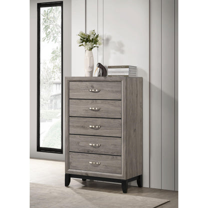  Coaster Furniture Valen 215915 5-drawer Bedroom Chest - Light Taupe IMAGE 6