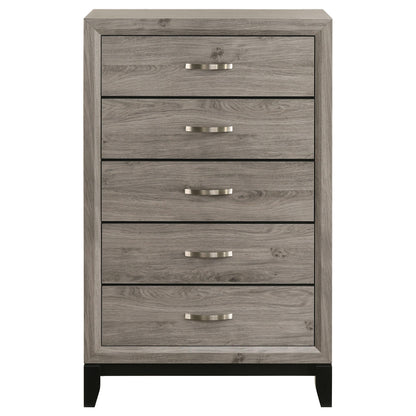  Coaster Furniture Valen 215915 5-drawer Bedroom Chest - Light Taupe IMAGE 9