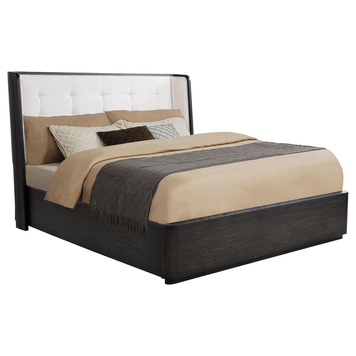  Coaster Furniture Leandro 222491KW 55-inch California King Wingback Bed - Burnished Black IMAGE 11