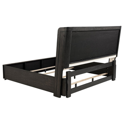  Coaster Furniture Leandro 222491KW 55-inch California King Wingback Bed - Burnished Black IMAGE 4