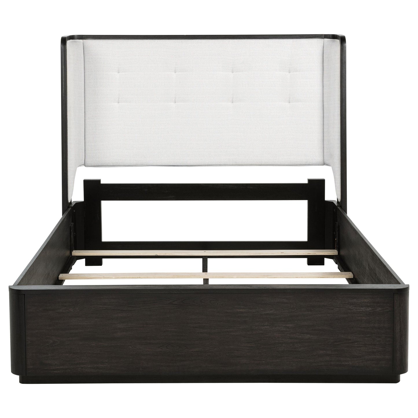  Coaster Furniture Leandro 222491Q 55-inch Queen Wingback Bed - Burnished Black IMAGE 2