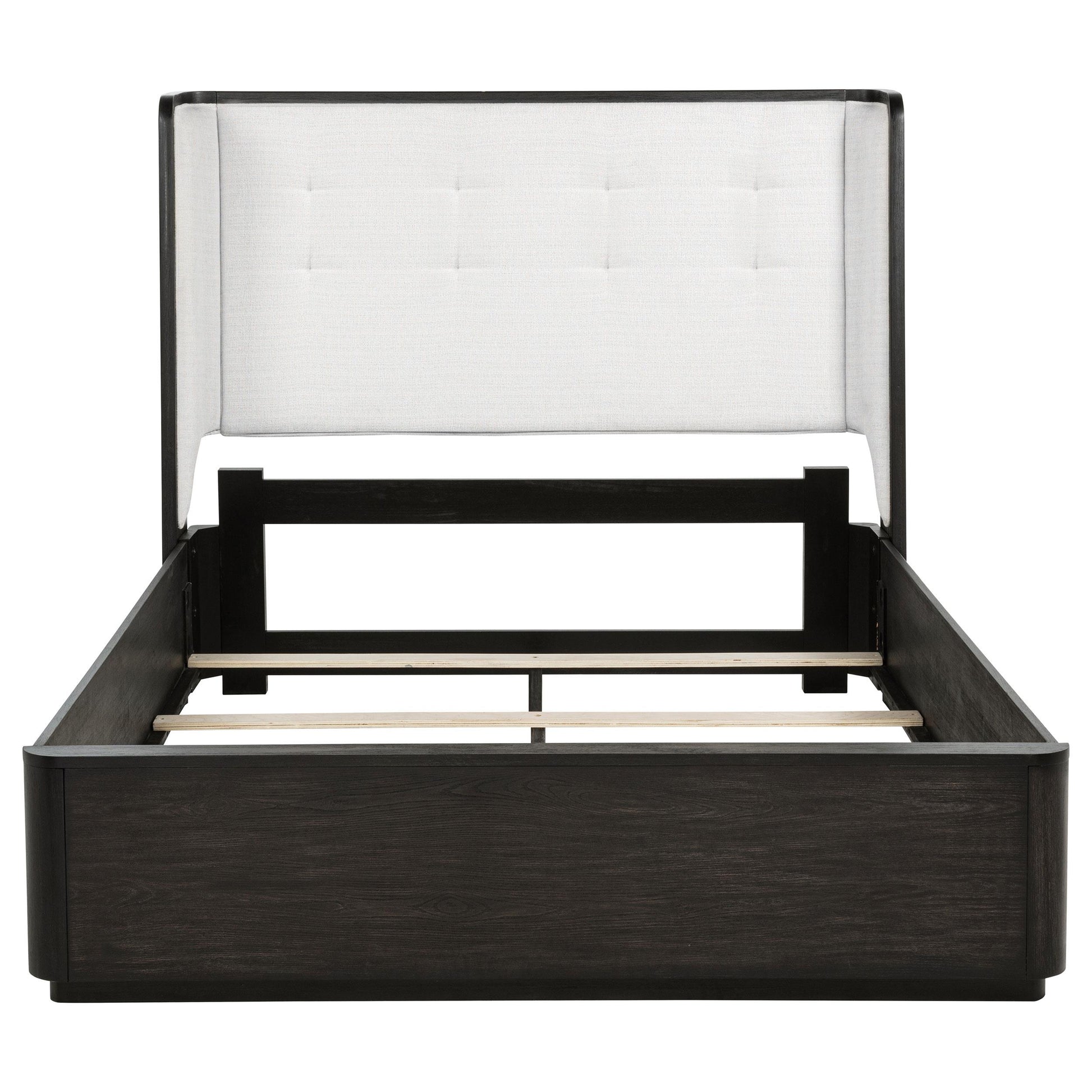  Coaster Furniture Leandro 222491Q 55-inch Queen Wingback Bed - Burnished Black IMAGE 2