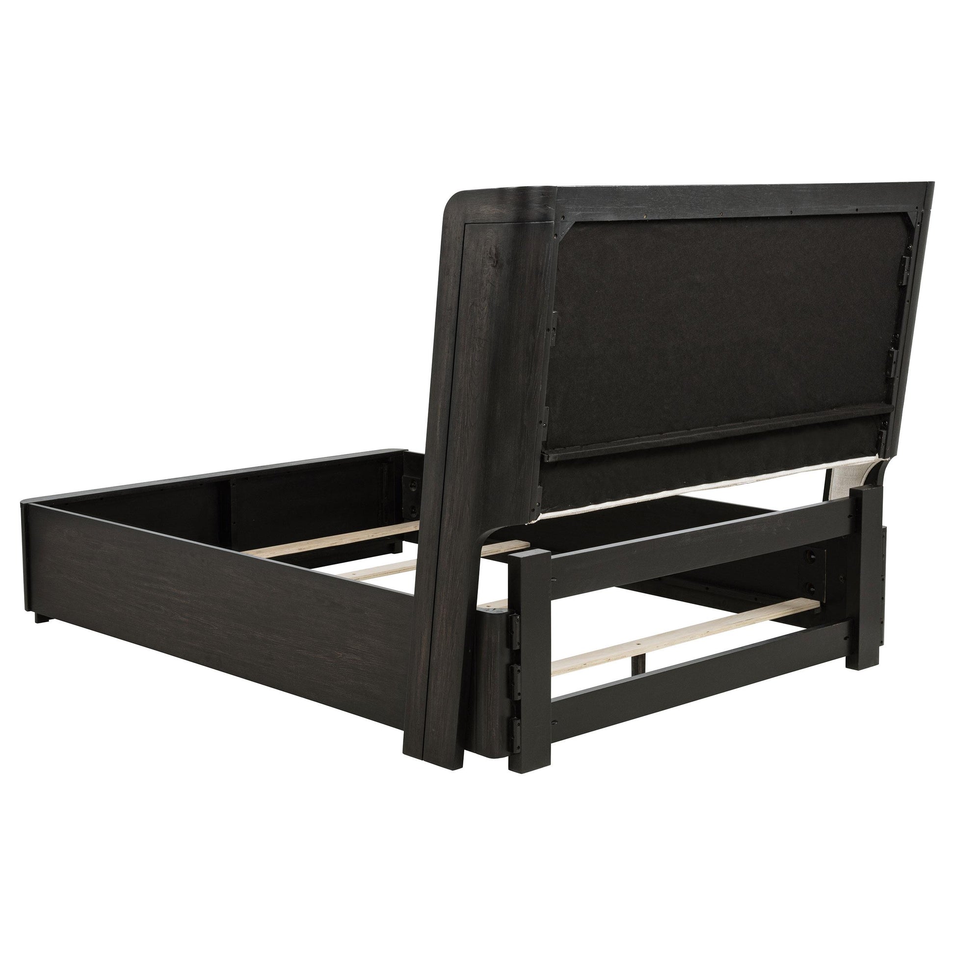  Coaster Furniture Leandro 222491Q 55-inch Queen Wingback Bed - Burnished Black IMAGE 4