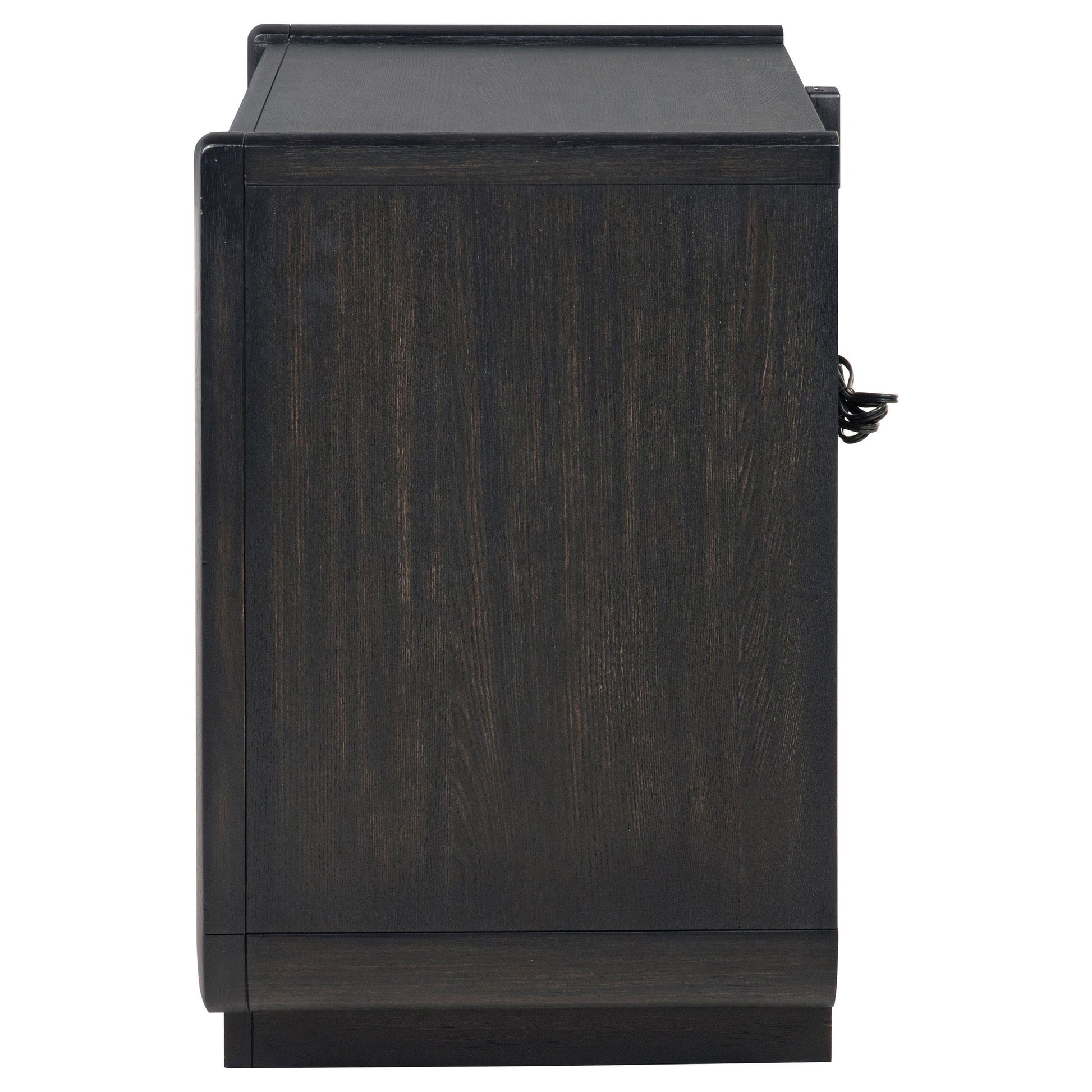 Coaster Furniture Leandro 222492 2-drawer LED Nightstand with USB - Burnished Black IMAGE 2