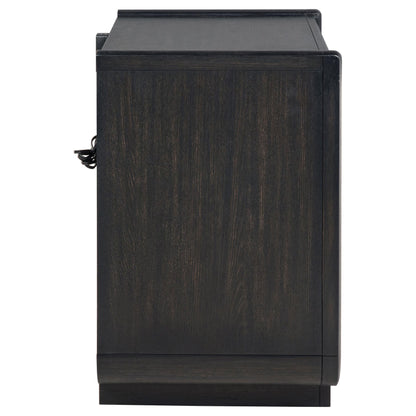  Coaster Furniture Leandro 222492 2-drawer LED Nightstand with USB - Burnished Black IMAGE 3