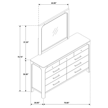  Coaster Furniture Solano 222523M 9-drawer Bedroom Dresser with Mirror - Weathered Mango IMAGE 14