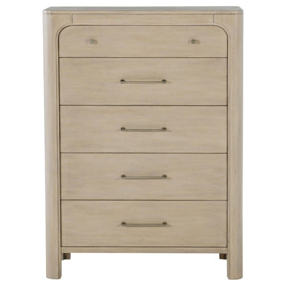  Coaster Furniture Solano 222525 5-drawer Bedroom Chest - Weathered Mango IMAGE 8