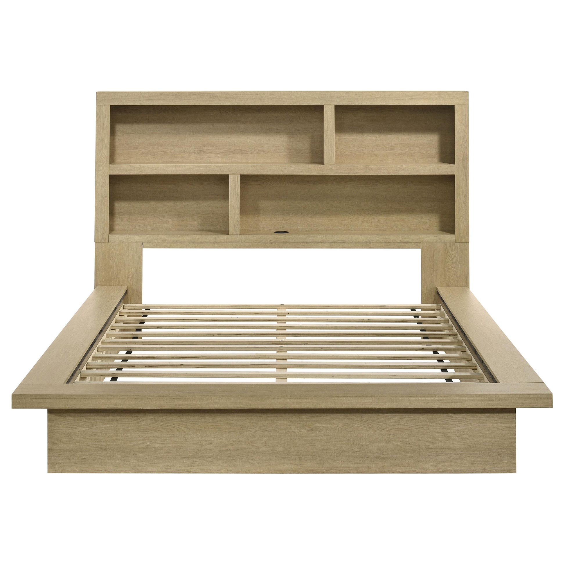  Coaster Furniture Hendricks 222650Q Queen Bookcase Headboard Platform Bed - Light Oak IMAGE 2