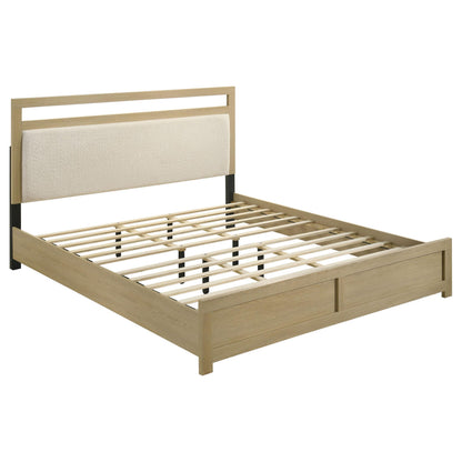  Coaster Furniture Hendricks 222651KE Eastern King Panel Headboard Platform Bed - Light Oak IMAGE 2