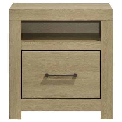  Coaster Furniture Hendricks 222652 1-drawer Nightstand Bedside Table with Cubby - Light Oak IMAGE 6
