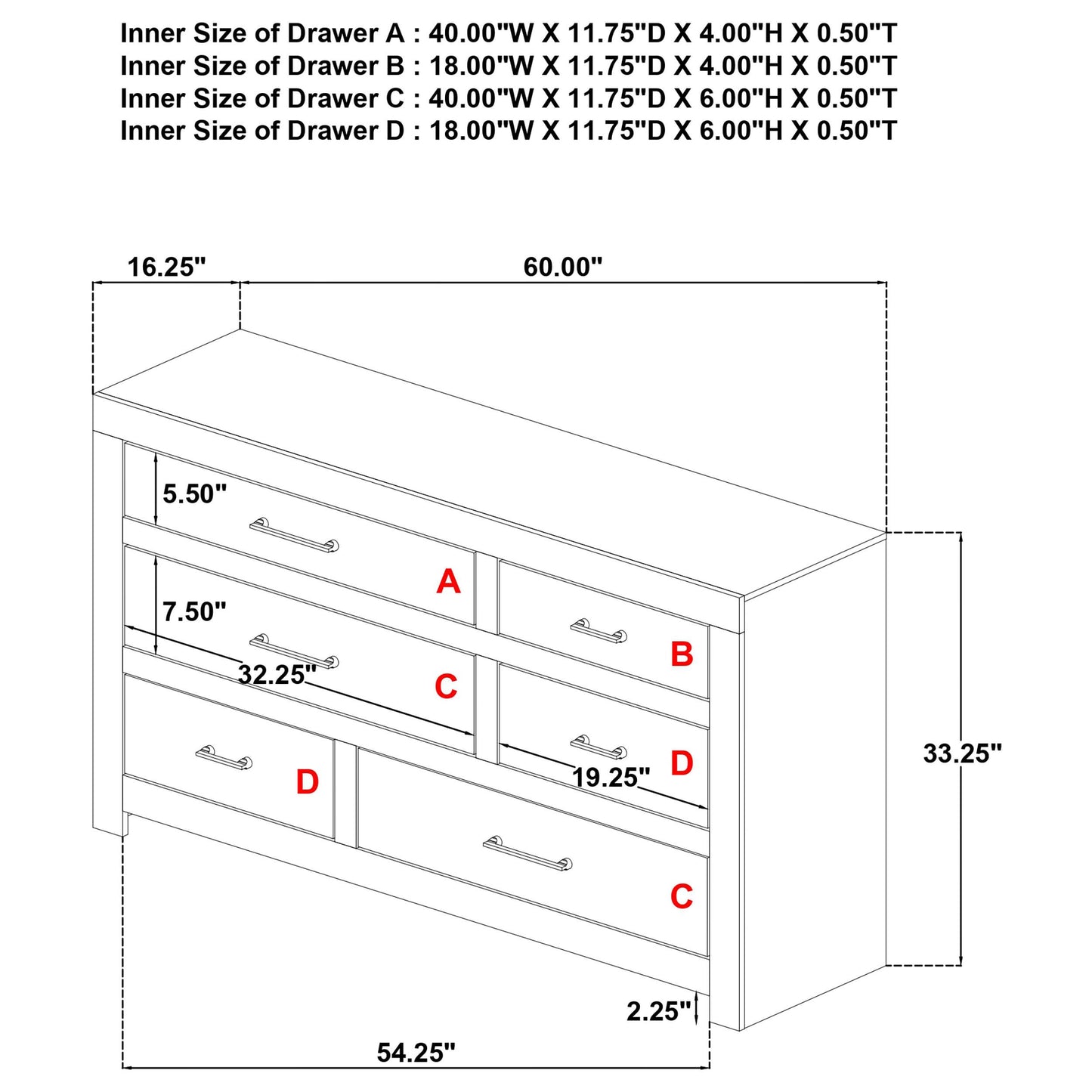  Coaster Furniture Hendricks 222653 6-drawer Bedroom Dresser Storage Cabinet - Light Oak IMAGE 10